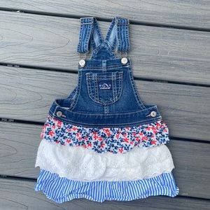 Skirt Overalls 3T red, white, blue skirt patterns
